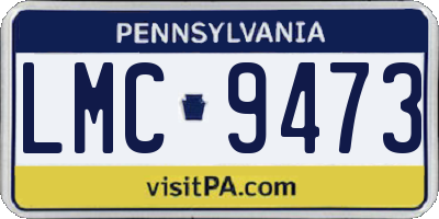 PA license plate LMC9473