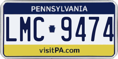 PA license plate LMC9474
