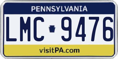 PA license plate LMC9476