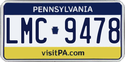 PA license plate LMC9478