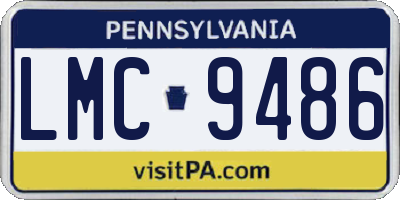 PA license plate LMC9486