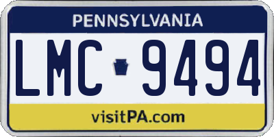 PA license plate LMC9494