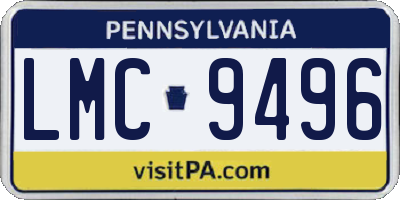 PA license plate LMC9496