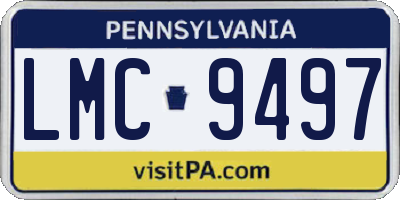 PA license plate LMC9497