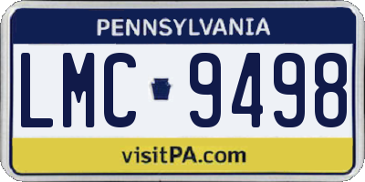 PA license plate LMC9498