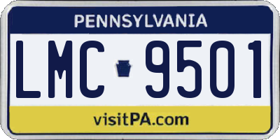 PA license plate LMC9501