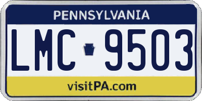 PA license plate LMC9503