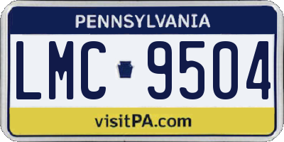 PA license plate LMC9504