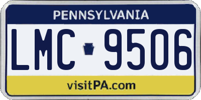 PA license plate LMC9506