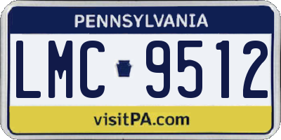 PA license plate LMC9512