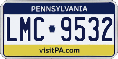 PA license plate LMC9532