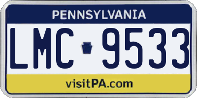 PA license plate LMC9533