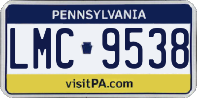 PA license plate LMC9538
