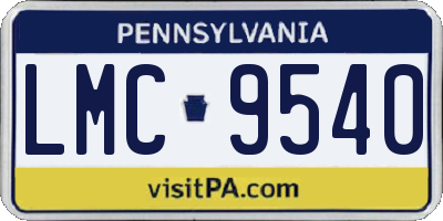 PA license plate LMC9540