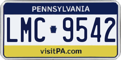 PA license plate LMC9542