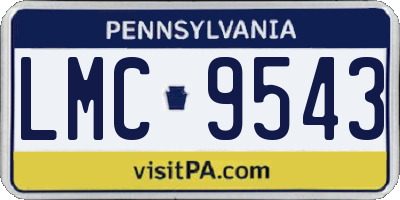 PA license plate LMC9543