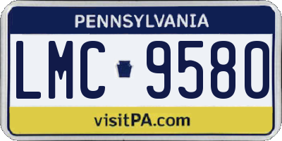 PA license plate LMC9580