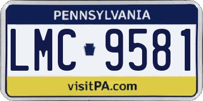 PA license plate LMC9581