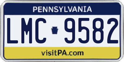PA license plate LMC9582