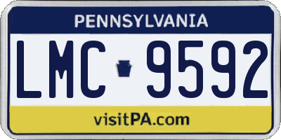 PA license plate LMC9592