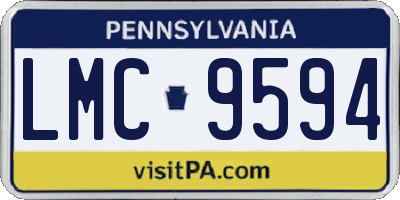 PA license plate LMC9594