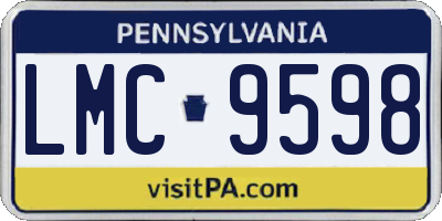 PA license plate LMC9598
