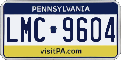 PA license plate LMC9604