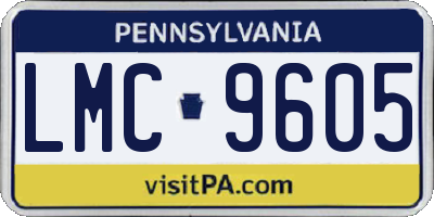 PA license plate LMC9605