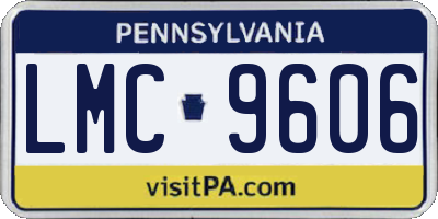 PA license plate LMC9606