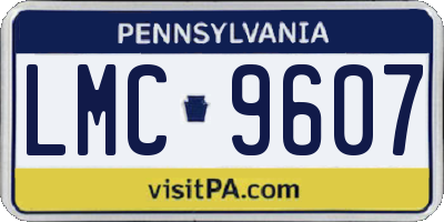 PA license plate LMC9607