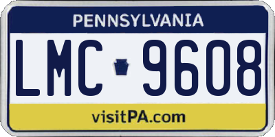 PA license plate LMC9608