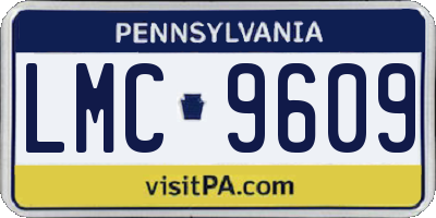 PA license plate LMC9609
