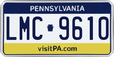 PA license plate LMC9610