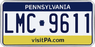 PA license plate LMC9611