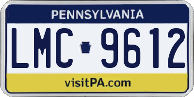 PA license plate LMC9612