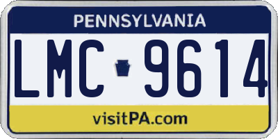 PA license plate LMC9614