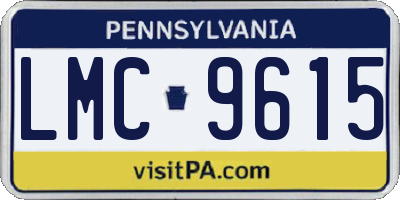 PA license plate LMC9615