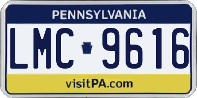 PA license plate LMC9616