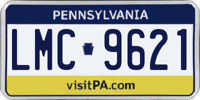 PA license plate LMC9621