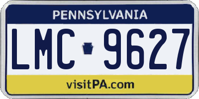 PA license plate LMC9627