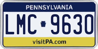 PA license plate LMC9630