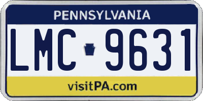 PA license plate LMC9631