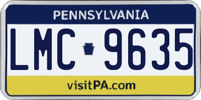 PA license plate LMC9635