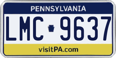 PA license plate LMC9637