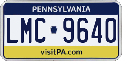 PA license plate LMC9640