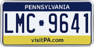 PA license plate LMC9641