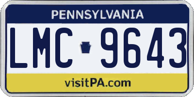 PA license plate LMC9643