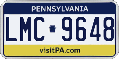 PA license plate LMC9648