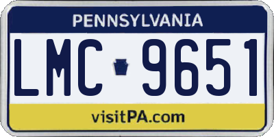 PA license plate LMC9651