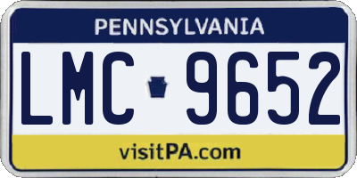 PA license plate LMC9652
